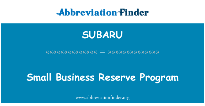 SUBARU: Il-programm ta ' riserva negozju żgħir