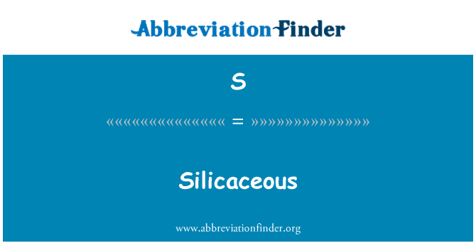 S: Silicaceous