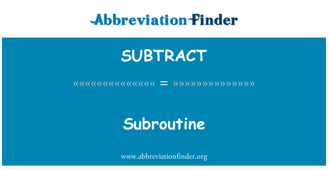 SUBTRACT: Podprogram