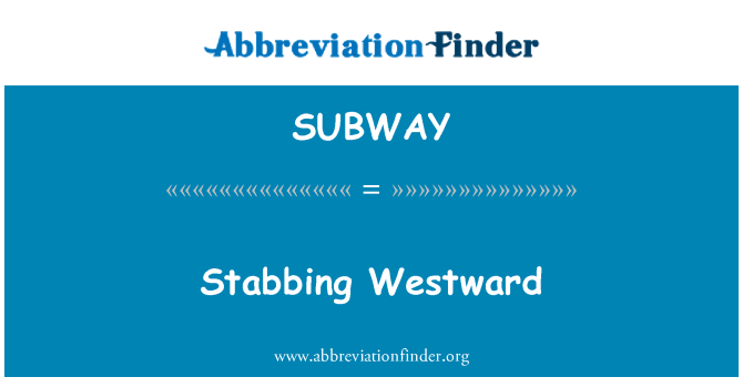 SUBWAY: Stabbing Barat