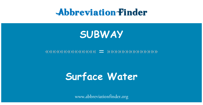 SUBWAY: Acque superficiali