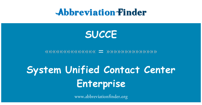 SUCCE: Systemet Unified kontaktsenter Enterprise