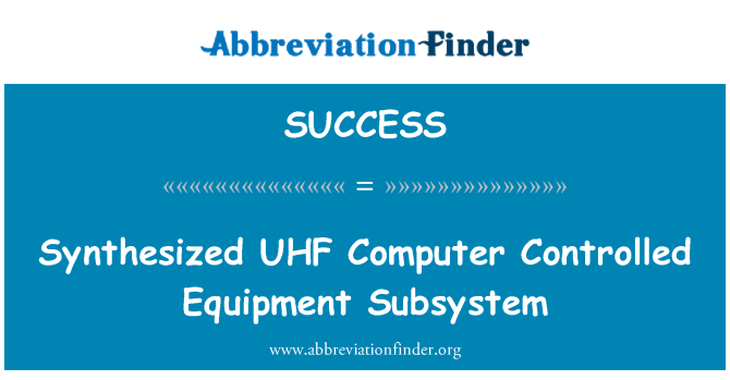 SUCCESS: Sintetizirani UHF računalniško vodena oprema podsistem