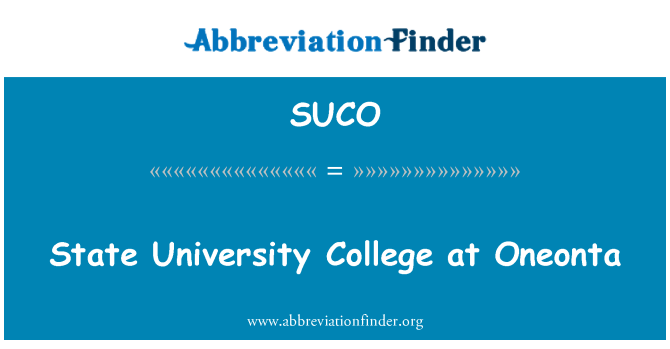 SUCO: Kulleġġ tal-Università Stat fuq Oneonta