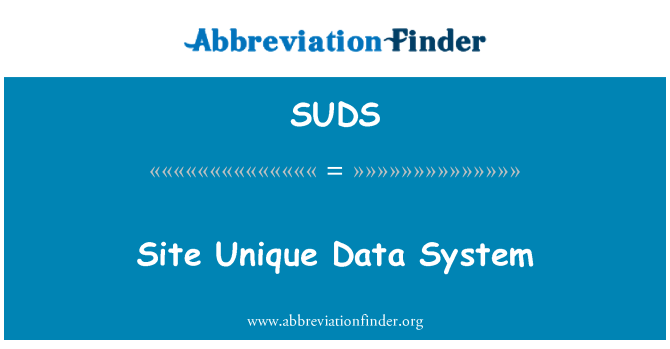 SUDS: 사이트 고유의 데이터 시스템