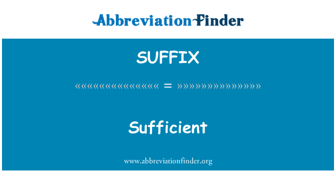SUFFIX: Biżżejjed