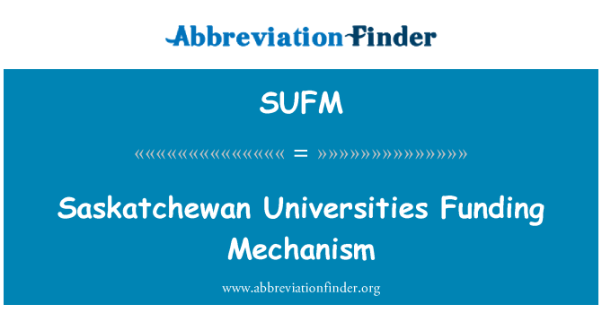 SUFM: Mekkaniżmu ta ' finanzjament Saskatchewan Universitajiet