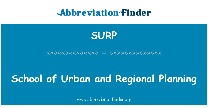 SURP: School of Urban and Regional Planning