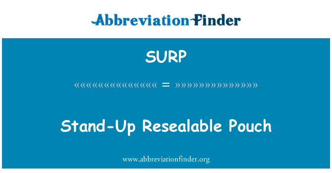 SURP: खड़ा हुआ Resealable थैली