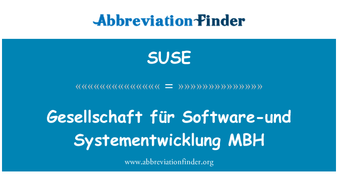 SUSE: Gesellschaft für Software-und Systementwicklung MBH