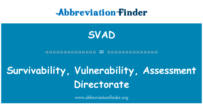 SVAD: Dirección de evaluación de supervivencia, vulnerabilidad,