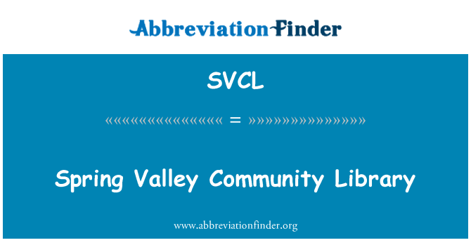SVCL: Spring Valley Community Library