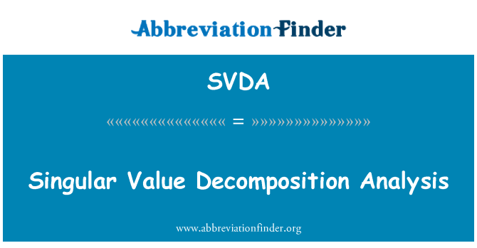 SVDA: วิเคราะห์แยกส่วนประกอบค่าเอกพจน์