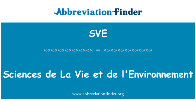 SVE: 科學 de La Vie et 德與環境