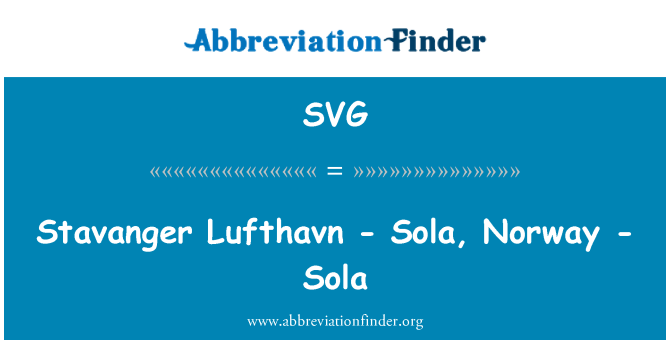 SVG: Stavangeris - Sola, Norvegija - Lufthavn Sola