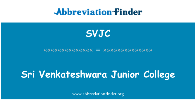 SVJC: Sri Venkateshwara Junior College