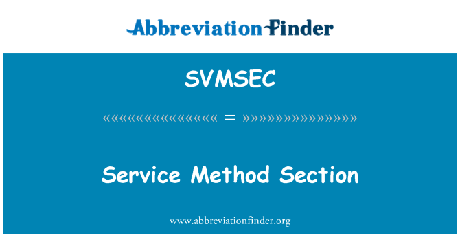 SVMSEC: 서비스 메서드 섹션