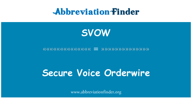 SVOW: เสียงทาง Orderwire