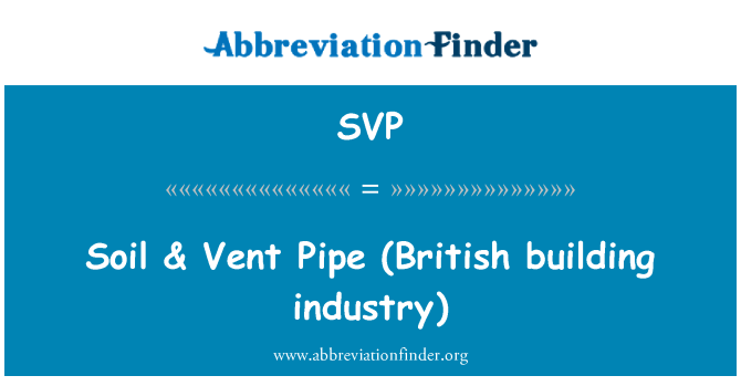 SVP: Mark & ventilationsrör (brittiska byggnadsbranschen)