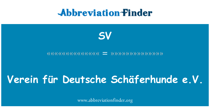 SV: Verein फर ड्यूश Schäferhunde e.V.