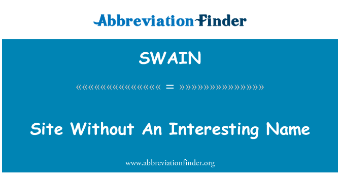 SWAIN: 面白い名前なしのサイト