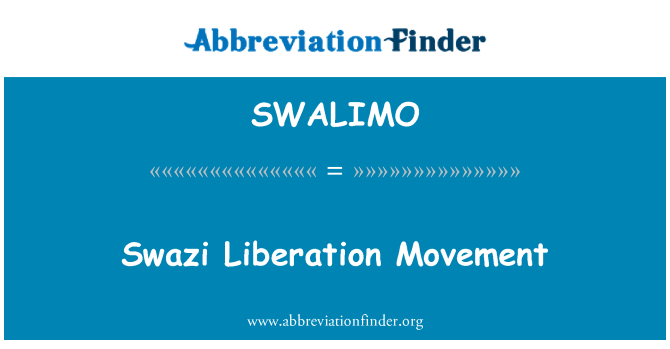 SWALIMO: Swazi osvobozenecké hnutí