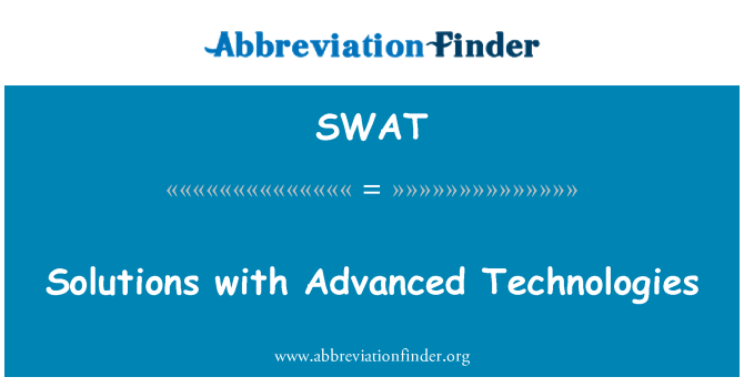 SWAT: Řešení s technologií