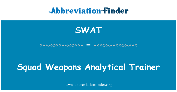 SWAT: 球隊武器分析師