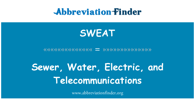 SWEAT: Kanalizace, voda, elektrické a telekomunikační