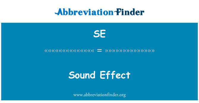 SE: Geluidseffect