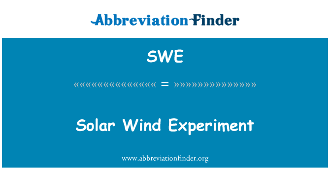 SWE: Solvinden Experiment