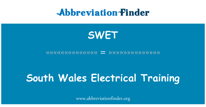 SWET: Jižní Wales elektrické školení