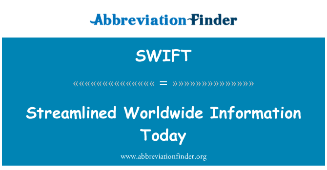 SWIFT: Gestroomlijnde wereldwijd informatie vandaag