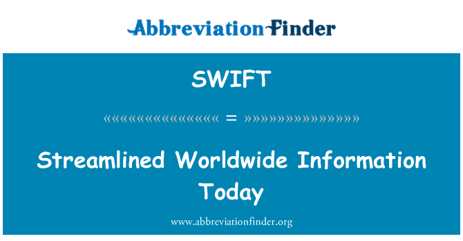 SWIFT: Strømlinet Worldwide Information i dag