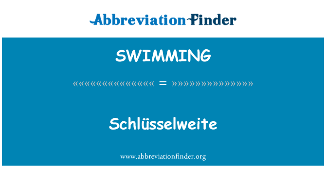 SWIMMING: Schlüsselweite