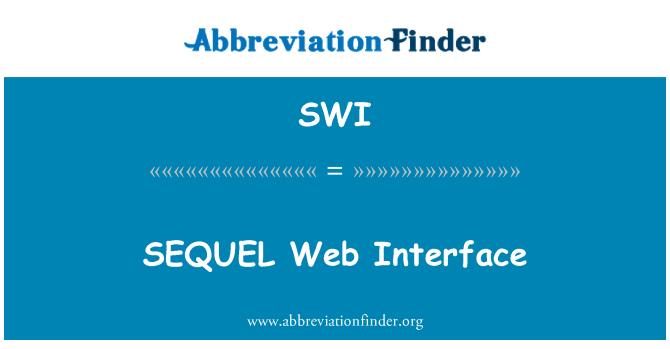 SWI: SEQUEL Webinterface