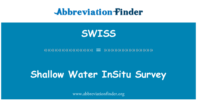 SWISS: Air dangkal InSitu Survey