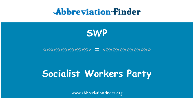 SWP: Socialistični delavski stranki