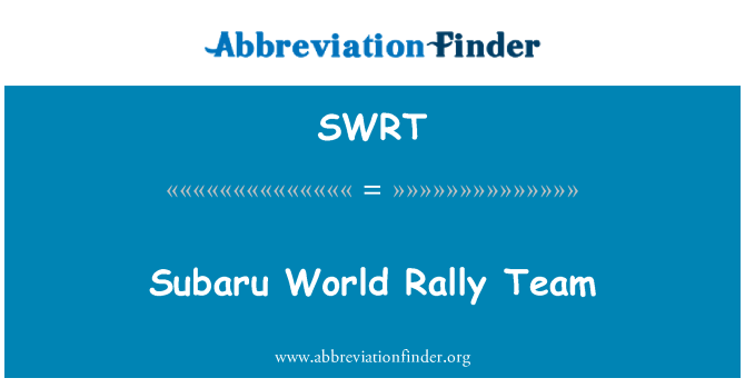 SWRT: Subaru World Rally Team