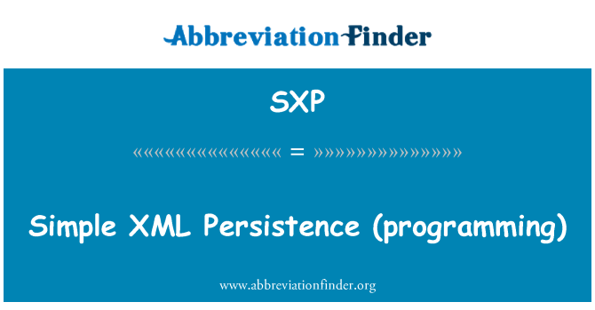 SXP: Vienkārša XML noturība (programmēšana)