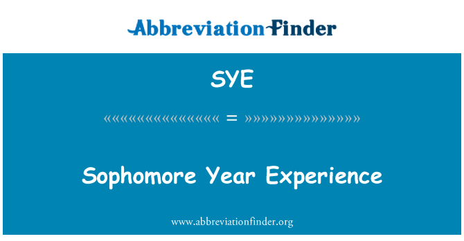 SYE: Sophomore ane eksperyans