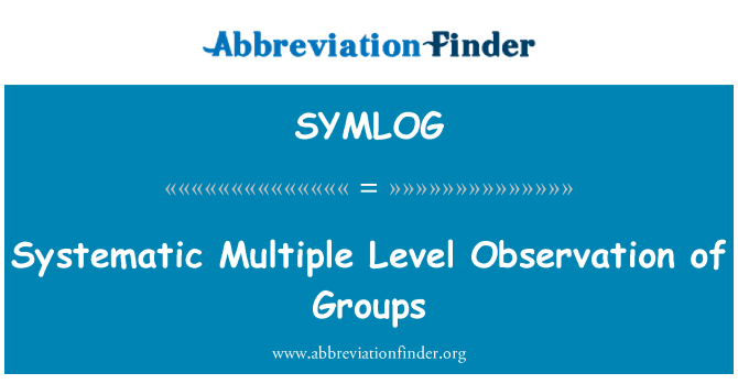 SYMLOG: Sistemātisku vairāku līmeņa novērošanas grupas