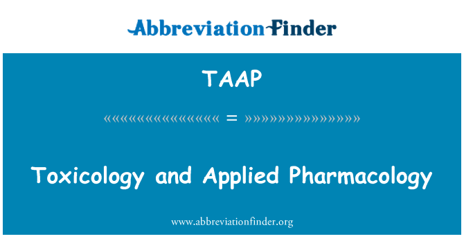 TAAP: 毒理學和應用的藥理學