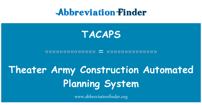 TACAPS: 劇場の軍隊建設自動化計画システム