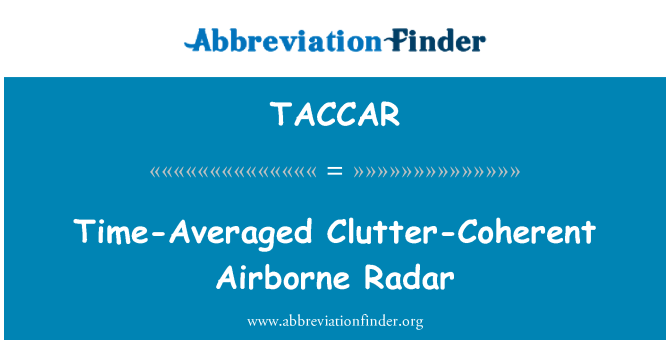 TACCAR: Gjennomsnittlige rot-sammenhengende luftbårne Radar