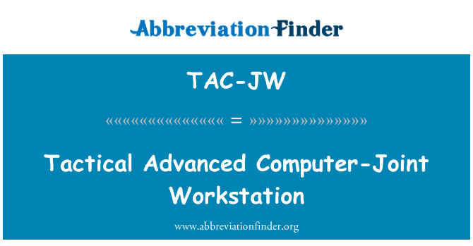 TAC-JW: Taktické pokročilé počítačové společné pracovní stanice