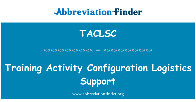 TACLSC: Antrènman aktivite Configuration sipò lojistik
