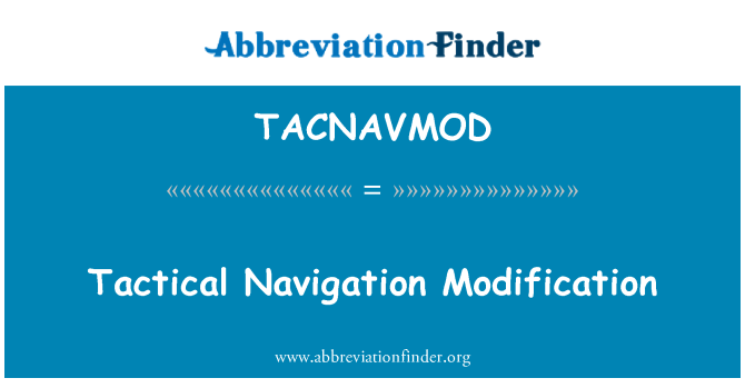 TACNAVMOD: Модификация тактические навигации