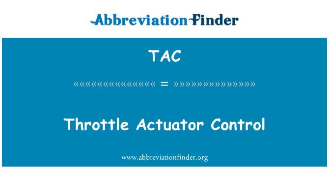 TAC: Control de acţionare acceleratie