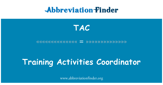 TAC: Coordinador d'activitats de formació